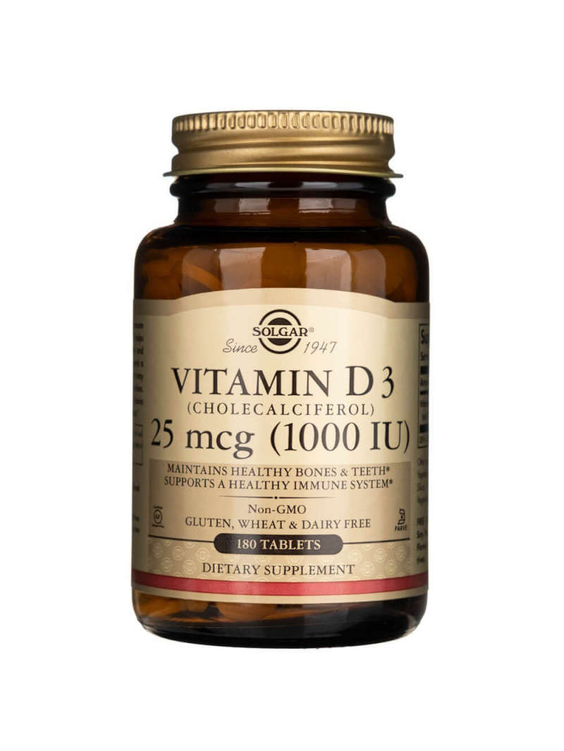Solgar Vitamín D3 1000 IU (25 µg) - 180 tabliet