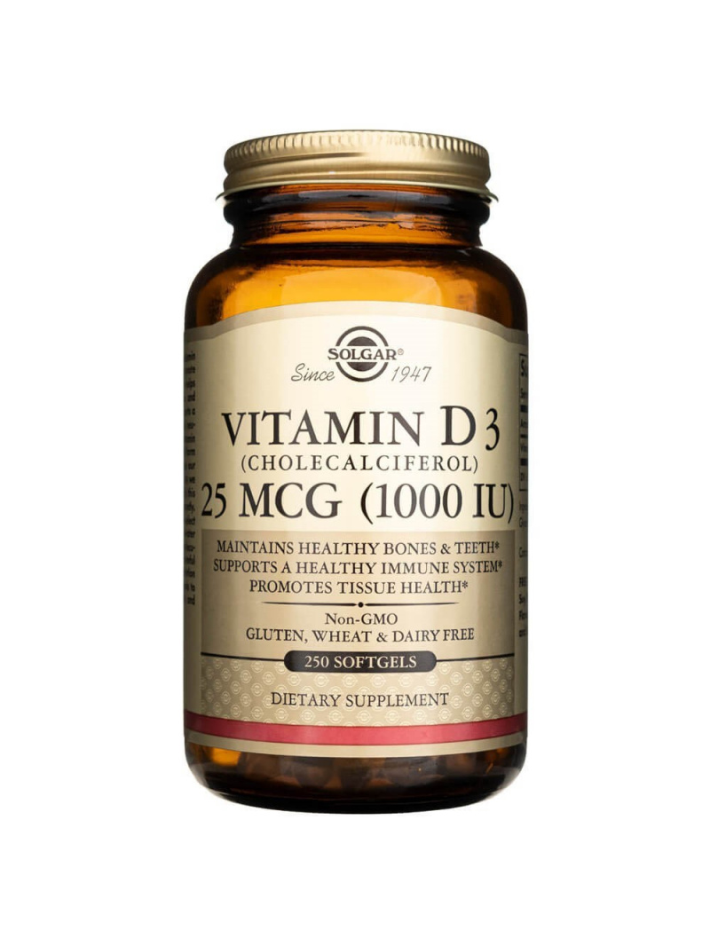 Solgar Vitamín D3 1000 IU (25 µg) - 250 kapsúl