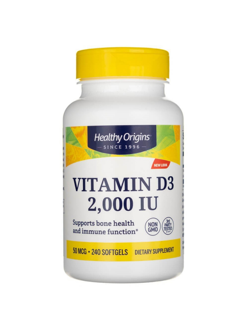Healthy Origins Vitamín D3 2000 IU - 240 kapsúl