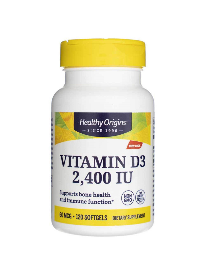 Healthy Origins Vitamín D3 2400 IU - 120 kapsúl