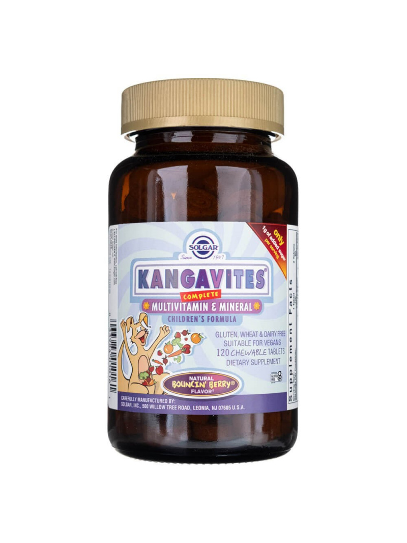 Vitamíny Solgar Kangavites pre deti (bobulová príchuť) - 120 pastiliek