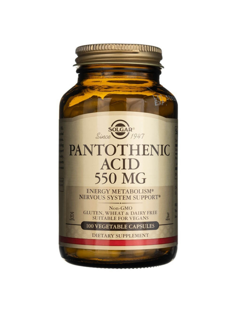 Solgar Kyselina pantoténová 550 mg - 100 kapsúl
