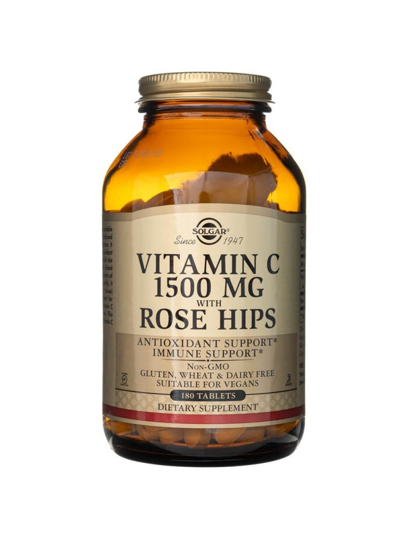 Solgar Vitamín C 1500 mg s divou ružou - 180 tabliet