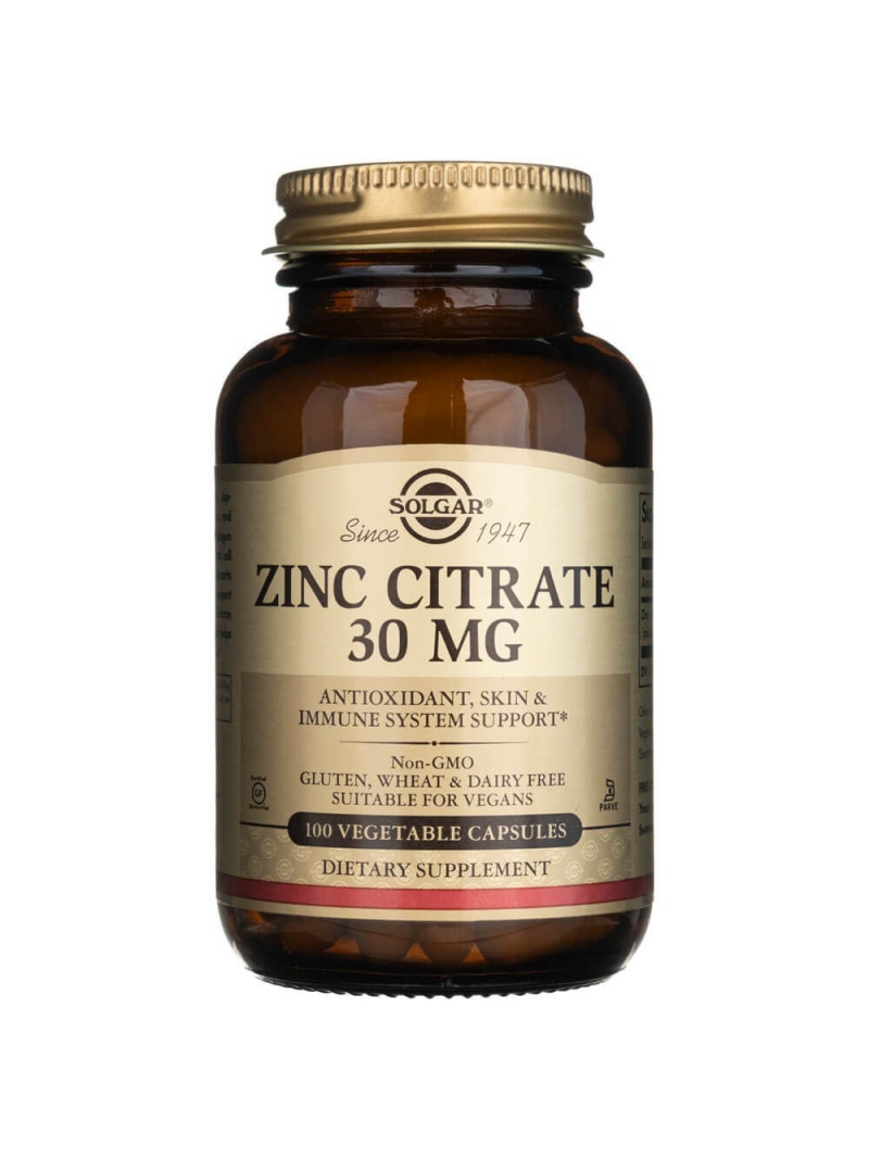 Solgar Citrát zinočnatý 30 mg - 100 kapsúl