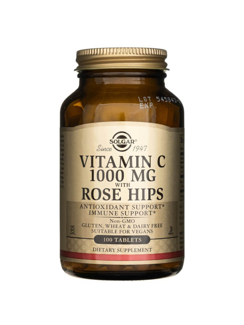 Solgar Vitamín C 1000 mg s divou ružou - 100 tabliet