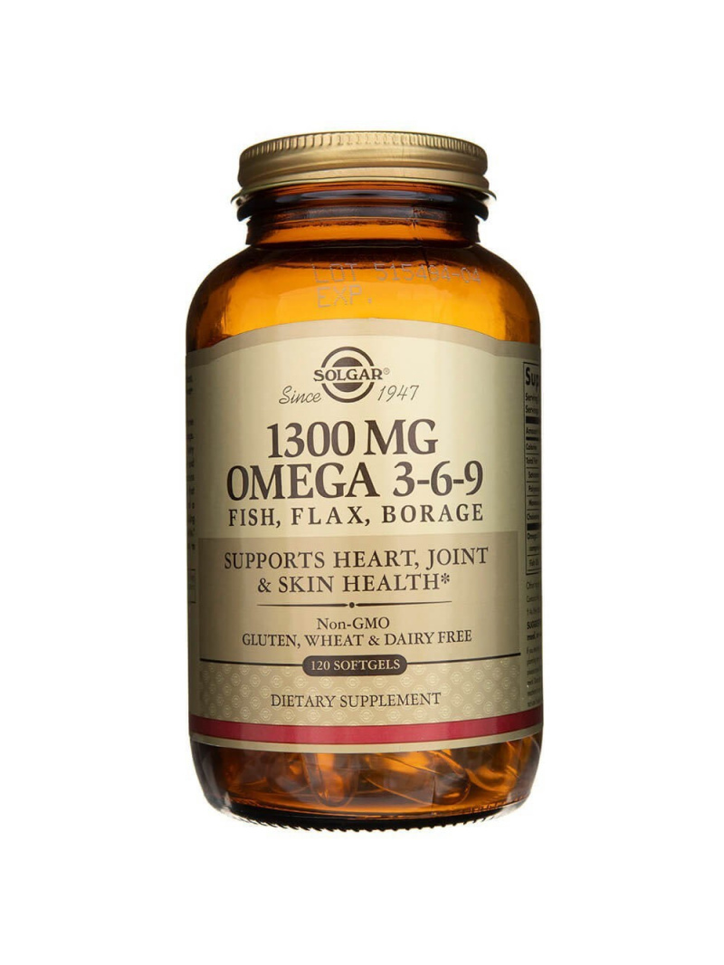 Solgar Omega 3-6-9 z rýb, ľanového semena a boráku lekárskeho - 120 kapsúl