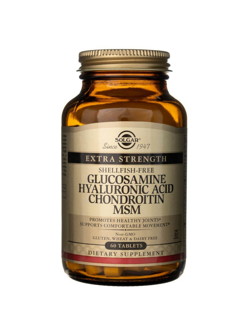 Solgar Glucosamine Kyselina hyalurónová Chondroitín MSM - 60 tabliet