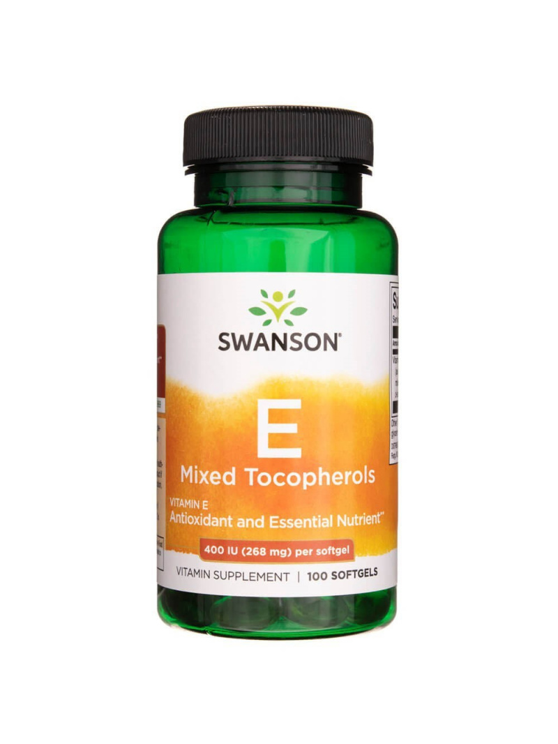Swanson vitamín E (tokoferolová zmes) 400 IU - 100 kapsúl