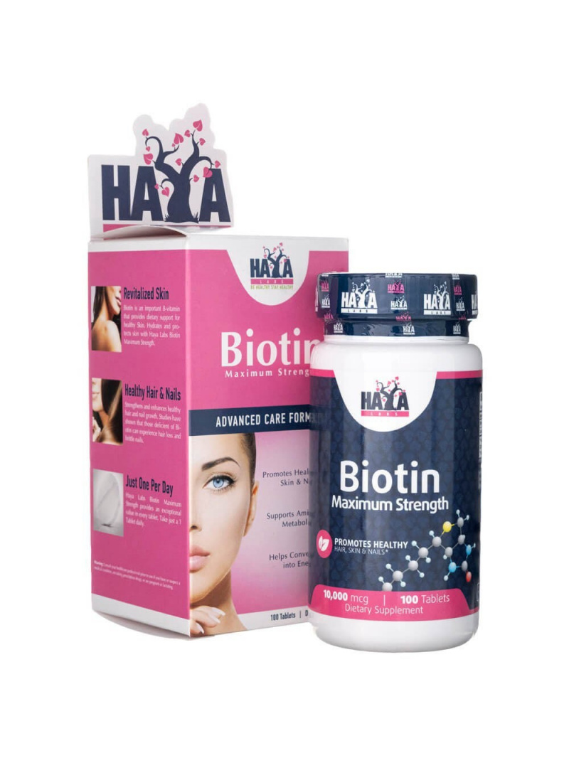 Haya Labs Biotín 10000 mcg - 100 tabliet