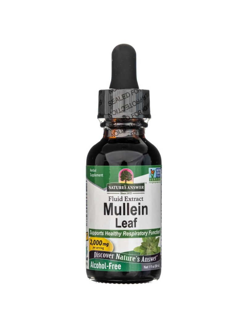 Nature's Answer Mullein Leaf, tekutý extrakt, bez alkoholu - 30 ml