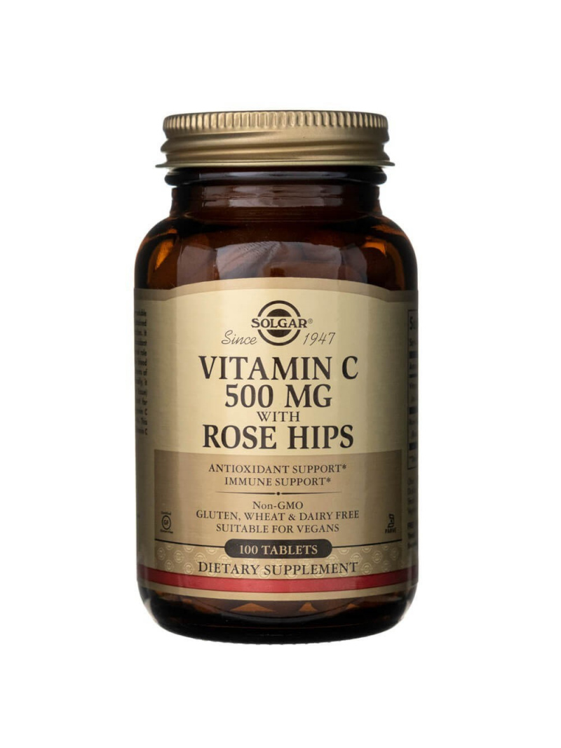 Solgar Vitamín C 500 mg s divou ružou - 100 tabliet