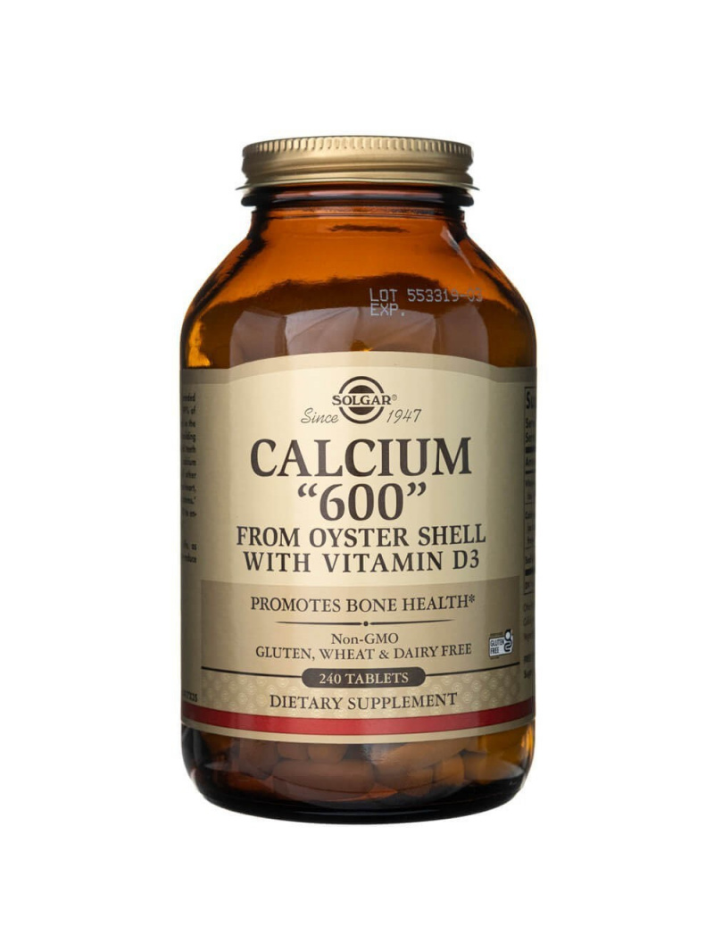 Solgar Calcium 600 (z lastúr ustríc s vitamínom D3) - 240 tabliet