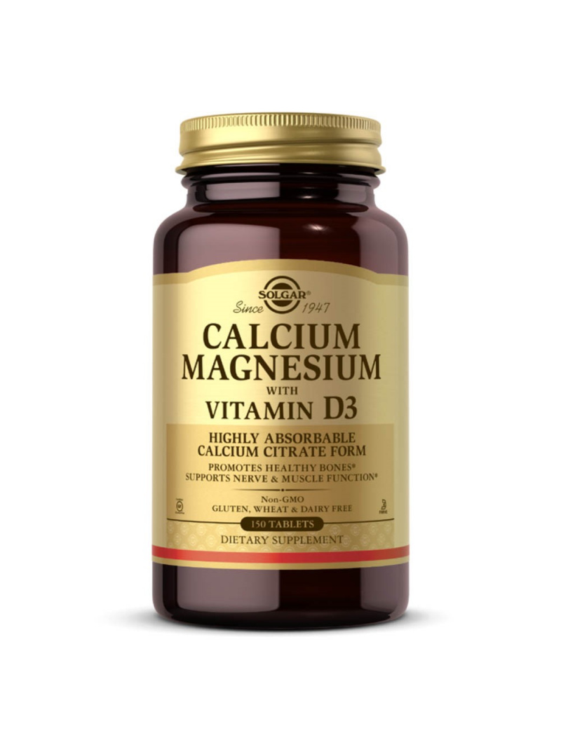 Solgar Vápnik, horčík s vitamínom D3 - 150 tabliet