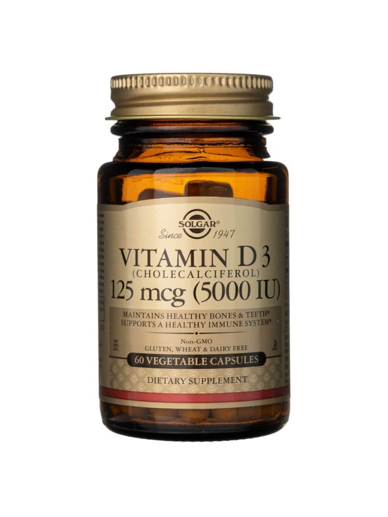 Solgar Vitamín D3 (5000 IU) 125 mcg - 60 kapsúl