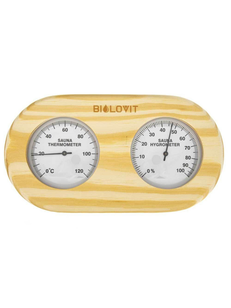Teplomer Bilovit Pine s vlhkomerom do sauny - do 120 stupňov Celzia