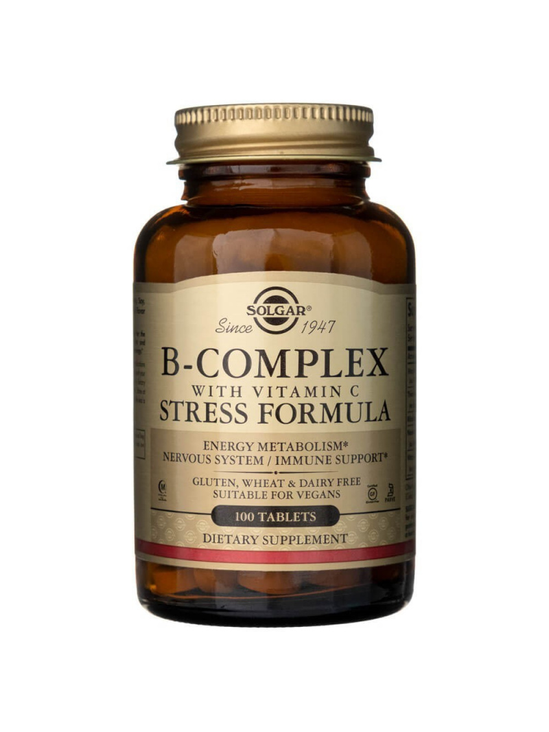 Solgar Vitamín B-komplex s vitamínom C proti stresu - 100 tabliet