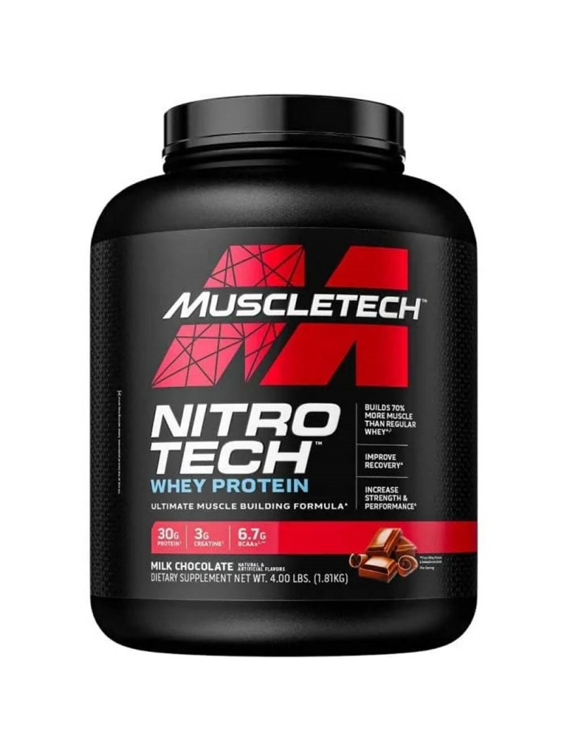 MuscleTech Nitro Tech Protein s príchuťou čokoládového mlieka - 1810 g