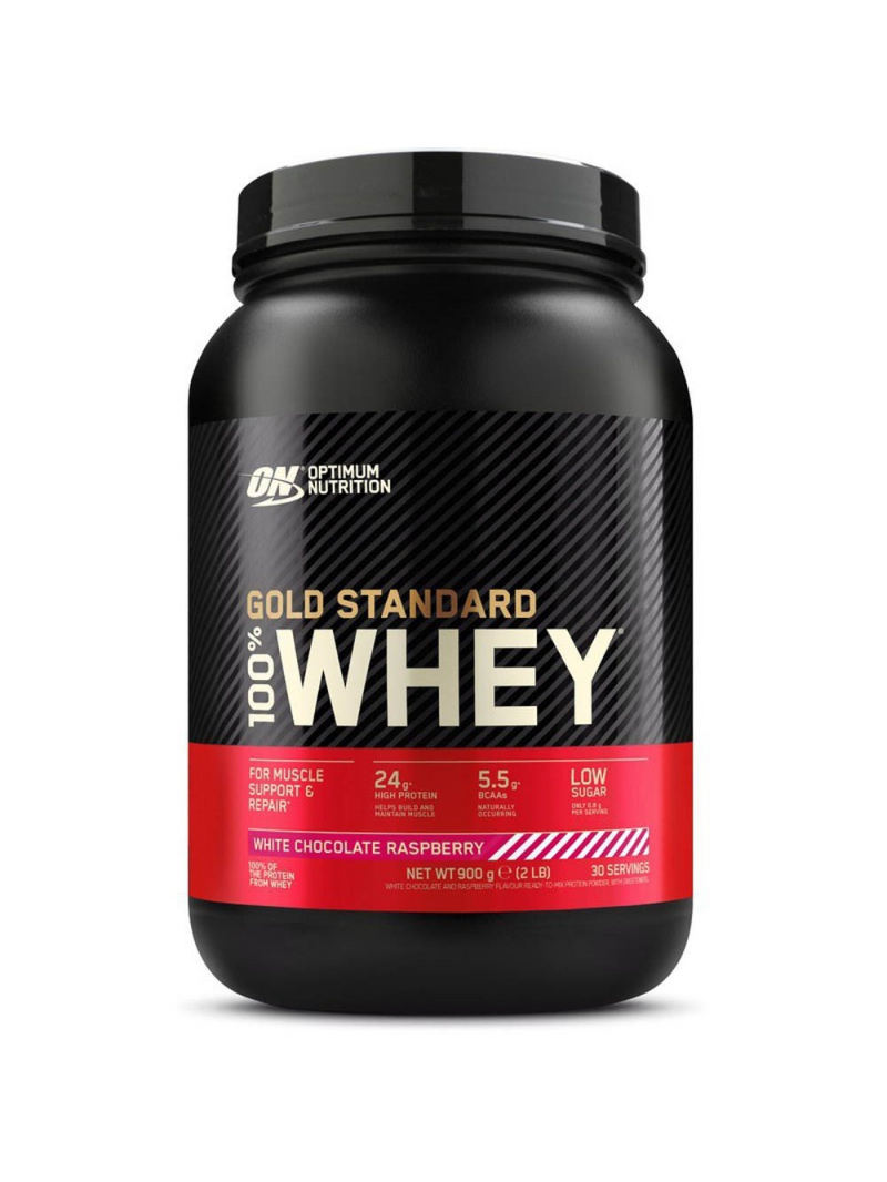 Optimum Nutrition Gold Standard 100% Whey Protein, biela čokoláda malina - 900 g