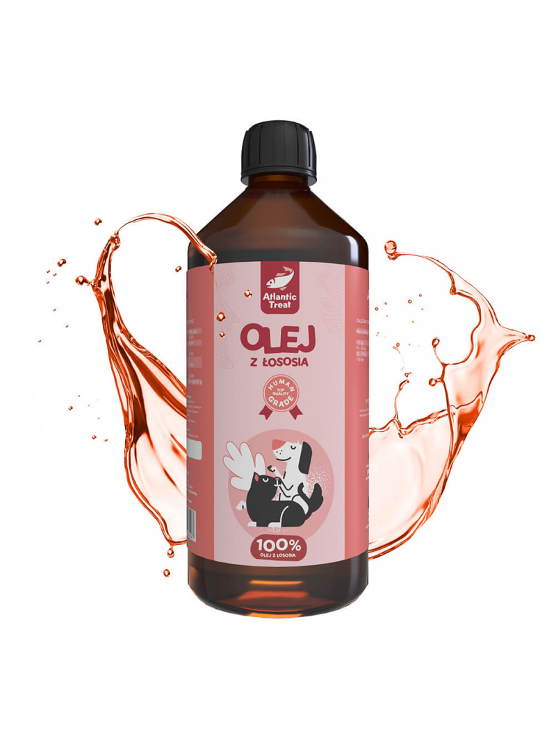 Lososový olej Atlantic Treat 100% pre psov a mačky - 1000 ml
