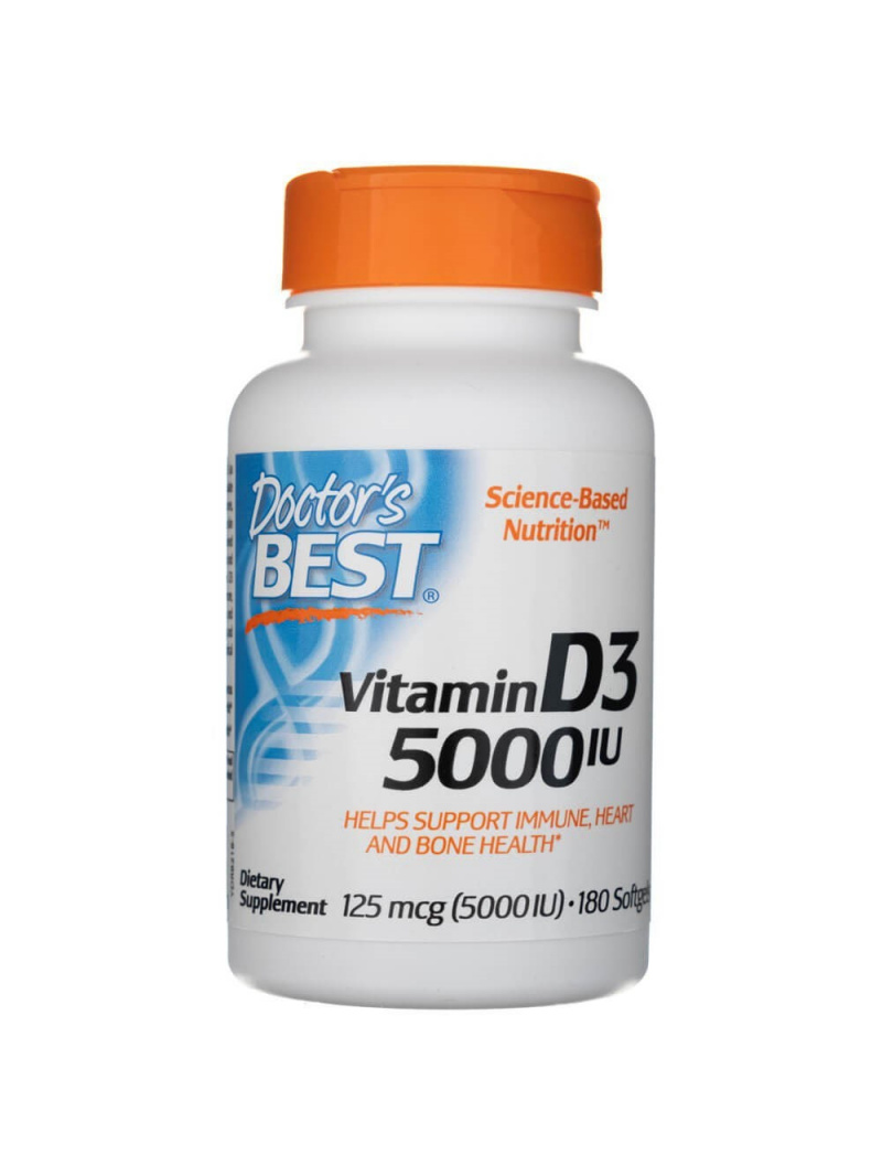 Doctor's Best Vitamín D3 5000 IU - 180 kapsúl