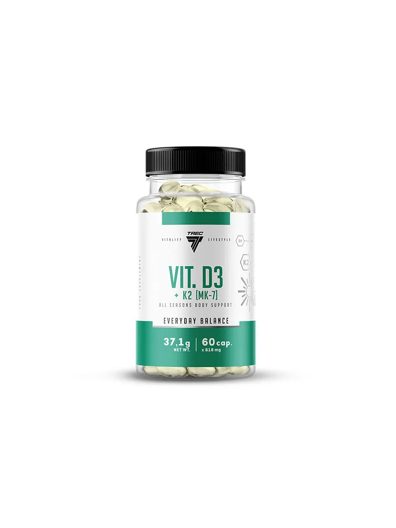 TREC Vitamín D3-Vit D3+K2 (MK7) 60 kapsúl