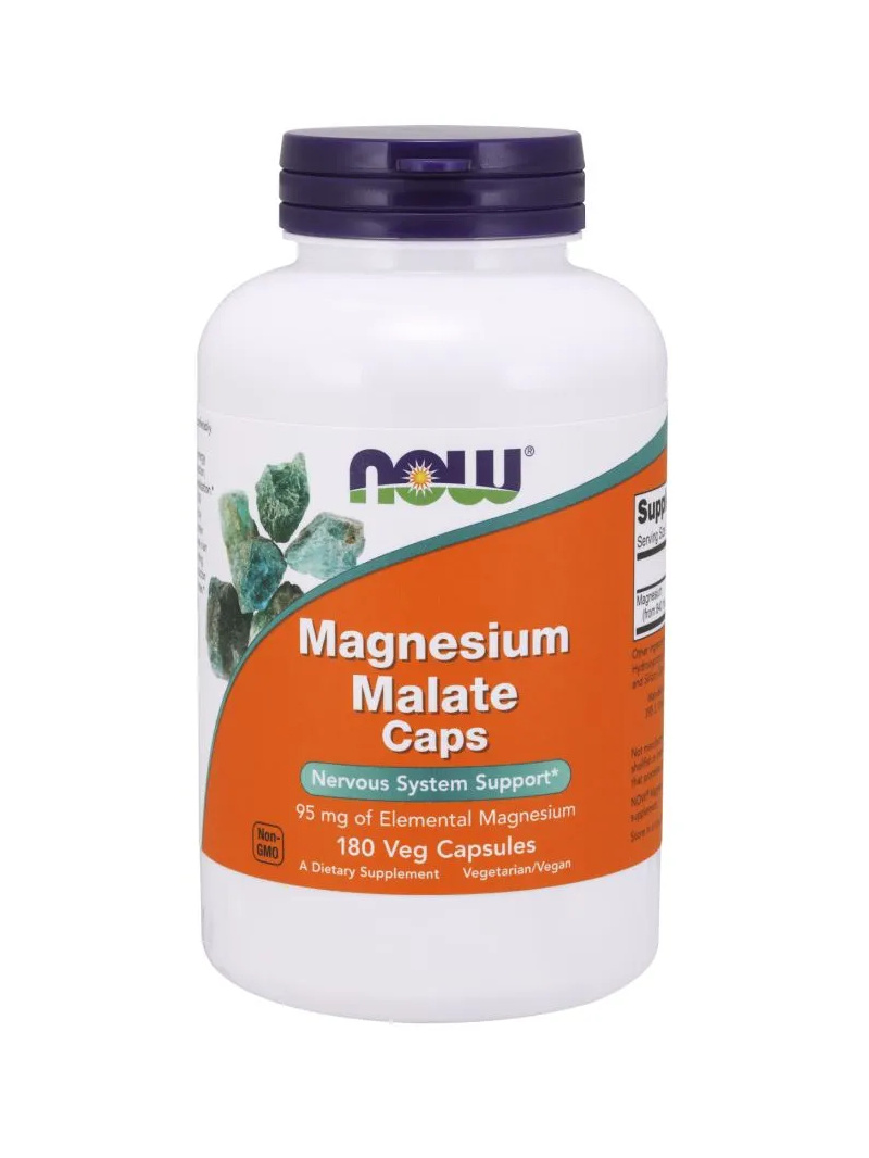 NOW FOODS Magnesium Malate Caps (Magnesium Malate) 180 vegetariánskych kapsúl