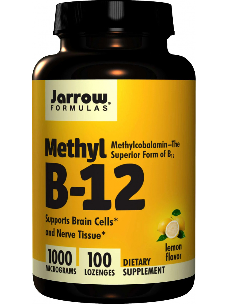 JARROW FORMULAS Methyl B12 (Methylcobalamine) 1000 mcg - 100 pastiliek citrón