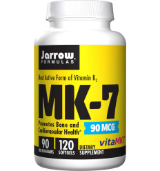 JARROW FORMULAS Vitamín K2 MK7 (vitamín K2 MK7) 90 mcg - 120 gélových kapsúl