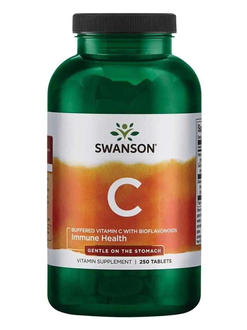 SWANSON Vitamín C (vitamín C 1000 pufrovaný bioflavonoidmi) – 250 tabliet