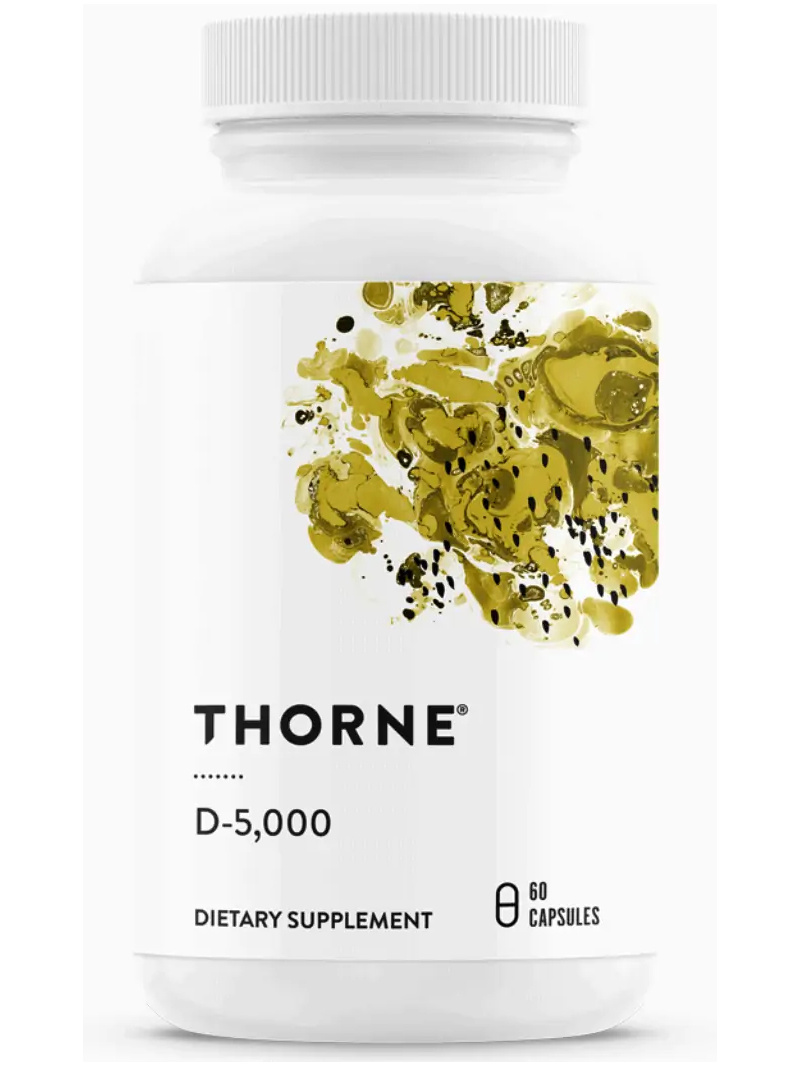 THORNE Vitamín D3 (vitamín D3 certifikovaný pre šport NSF) 5000 IE – 60 vegetariánskych kapsúl