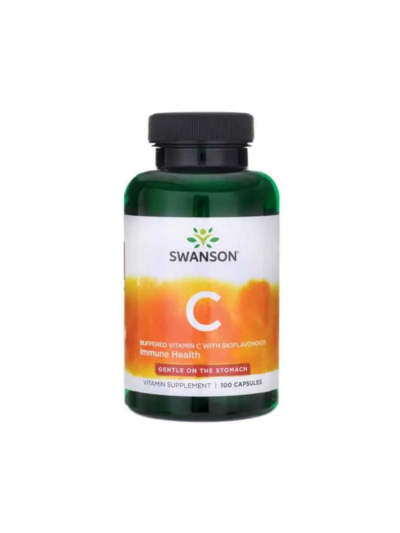 SWANSON Vitamín C (pufrovaný vitamín C s bioflavonoidmi) - 100 kapsúl
