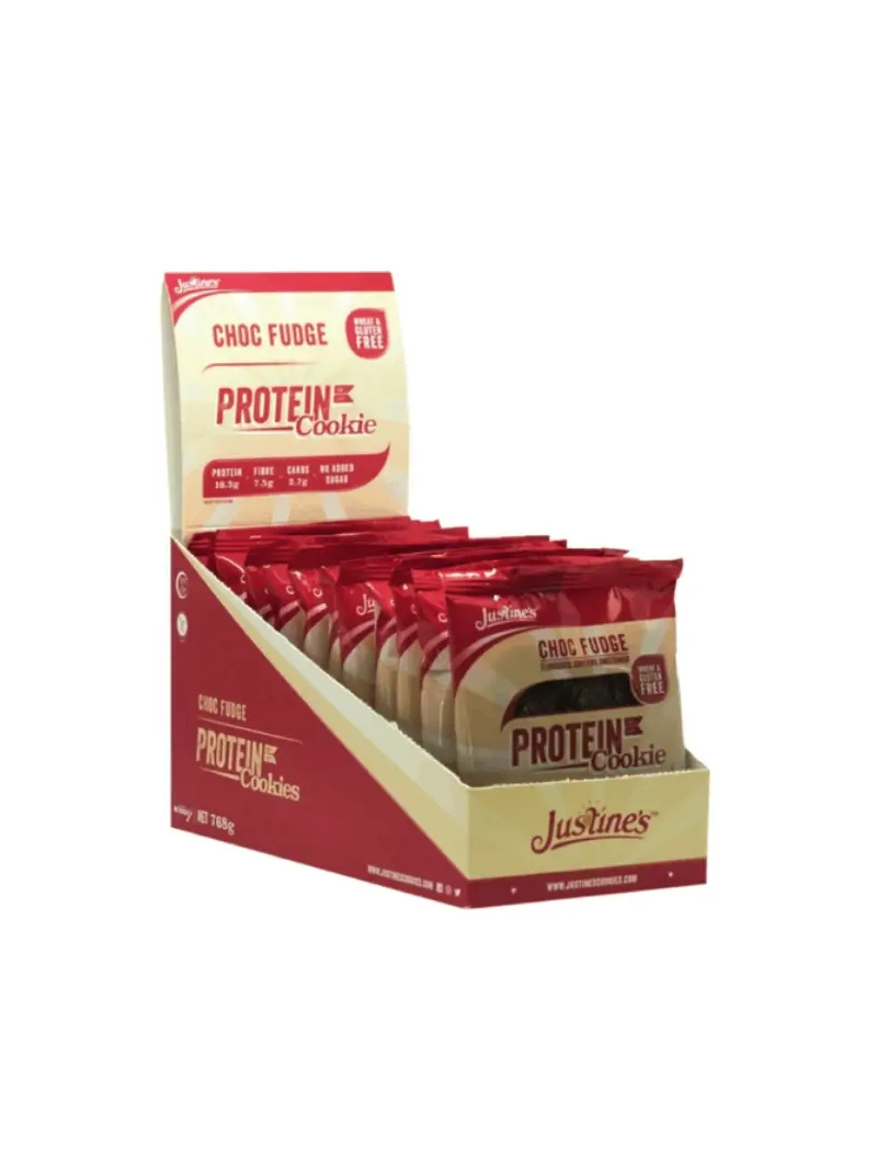 Justine's Protein Cookie – Bezlepkové proteínové sušienky – 12 x 64 g – Čokoláda