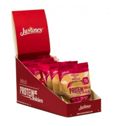 Justine's Protein Cookie – Bezlepkové proteínové sušienky – 12 x 64 g – Malina s bielou čokoládou