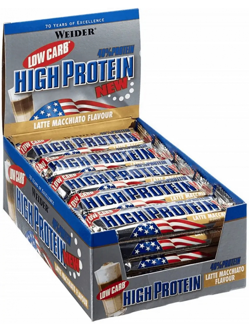 Weider Nízkosacharidová vysokoproteínová tyčinka - Proteínová tyčinka 24 x 50 g - karamel