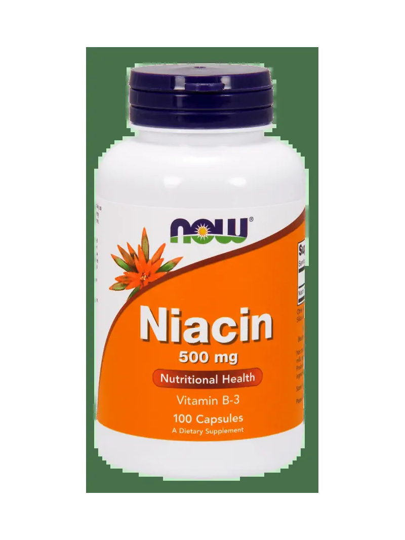 NOW FOODS Niacín 500 mg (niacín) Vitamín B3 – 100 kapsúl