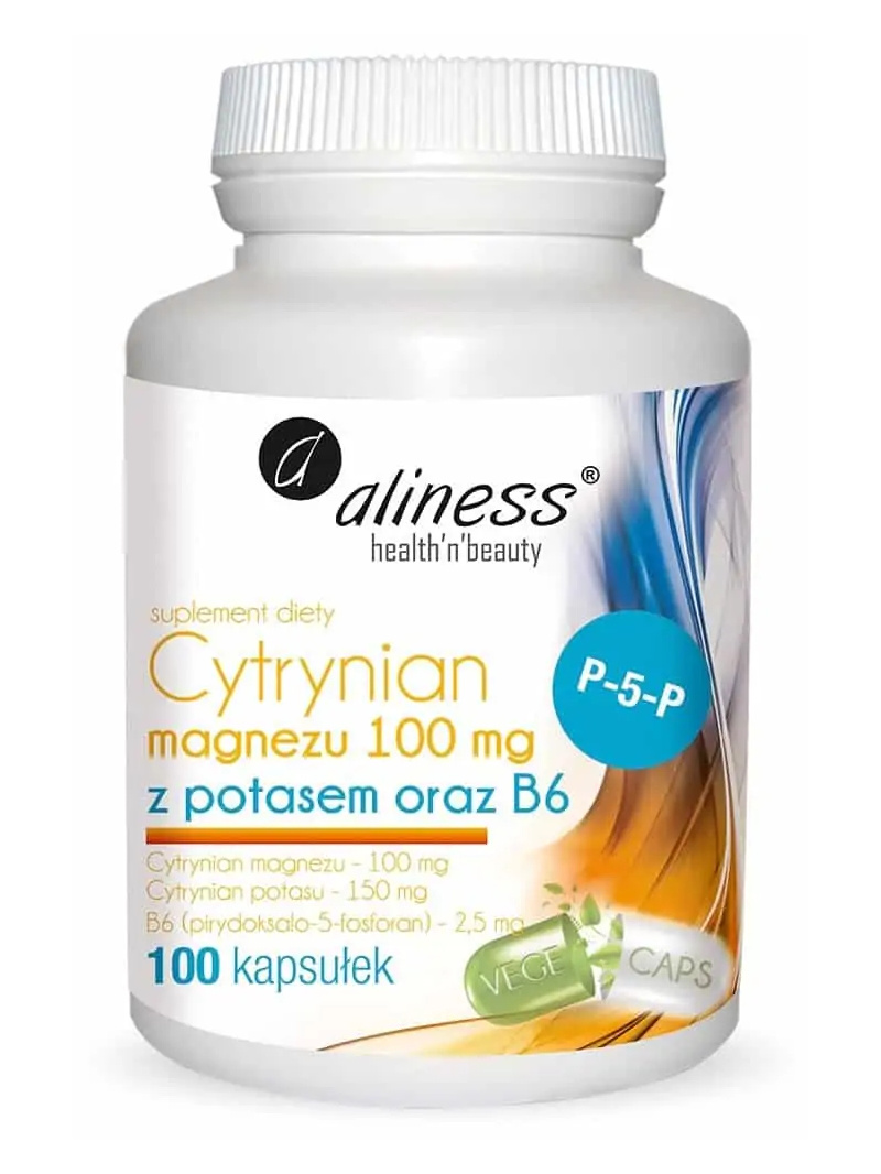 ALINESS Citrát horečnatý s draslíkom a vitamínom B6 (P-5-P) - 100 vegetariánskych kapsúl