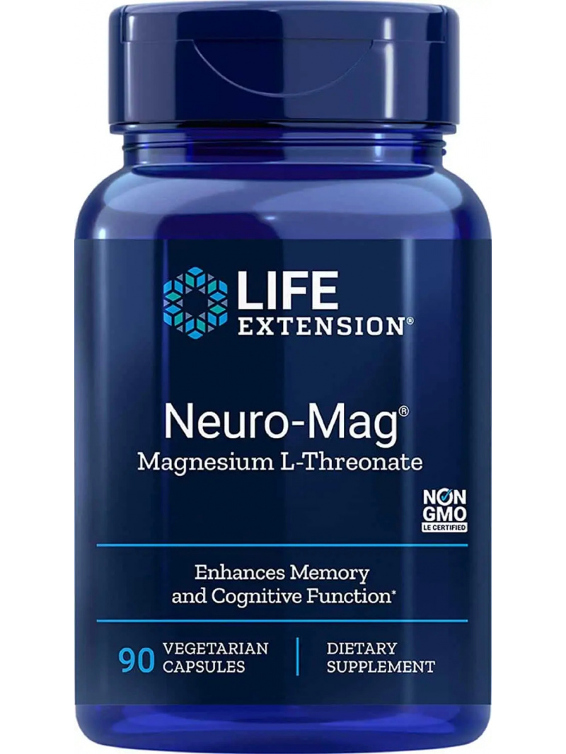 LIFE EXTENSION Neuro-Mag Magnézium L-Threonát (Magnesium L-Threonát – podpora mozgu) 90 vegetariánskych kapsúl