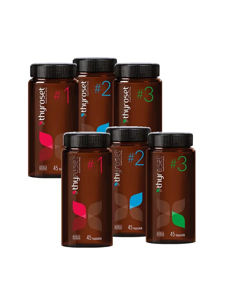 NORSA PHARMA Thyroset (podpora štítnej žľazy) Súprava 2 (3 x 45 kapsúl)