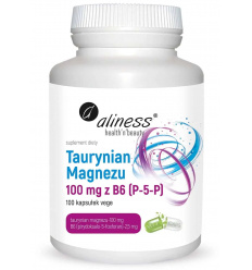 ALINESS Magnesium Taurate 100 mg s vitamínom B6 (P-5-P Pyridoxal-5-Phosphate) 100 vegetariánskych kapsúl