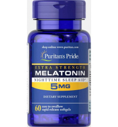 PURITAN S PRIDE Melatonín 5 mg (Melatonín – prostriedok na spanie) 60 kapsúl