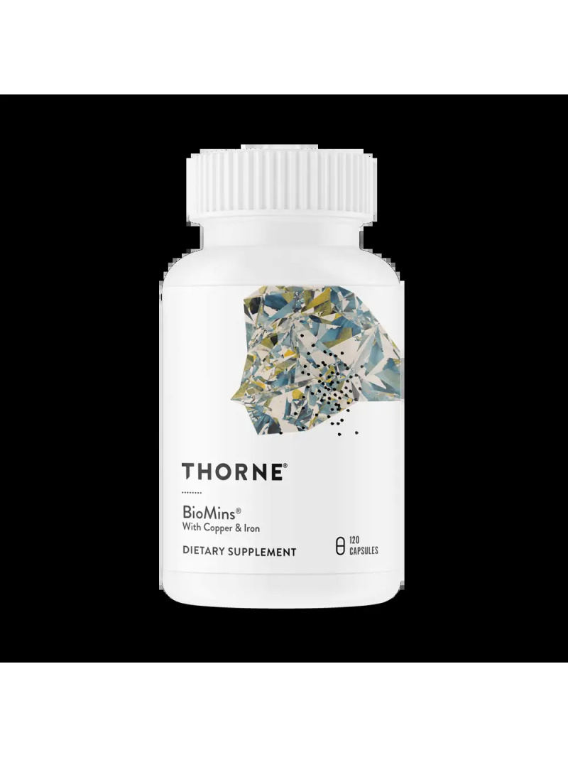 THORNE RESEARCH Biomíny (minerály, meď, železo) 120 vegetariánskych kapsúl