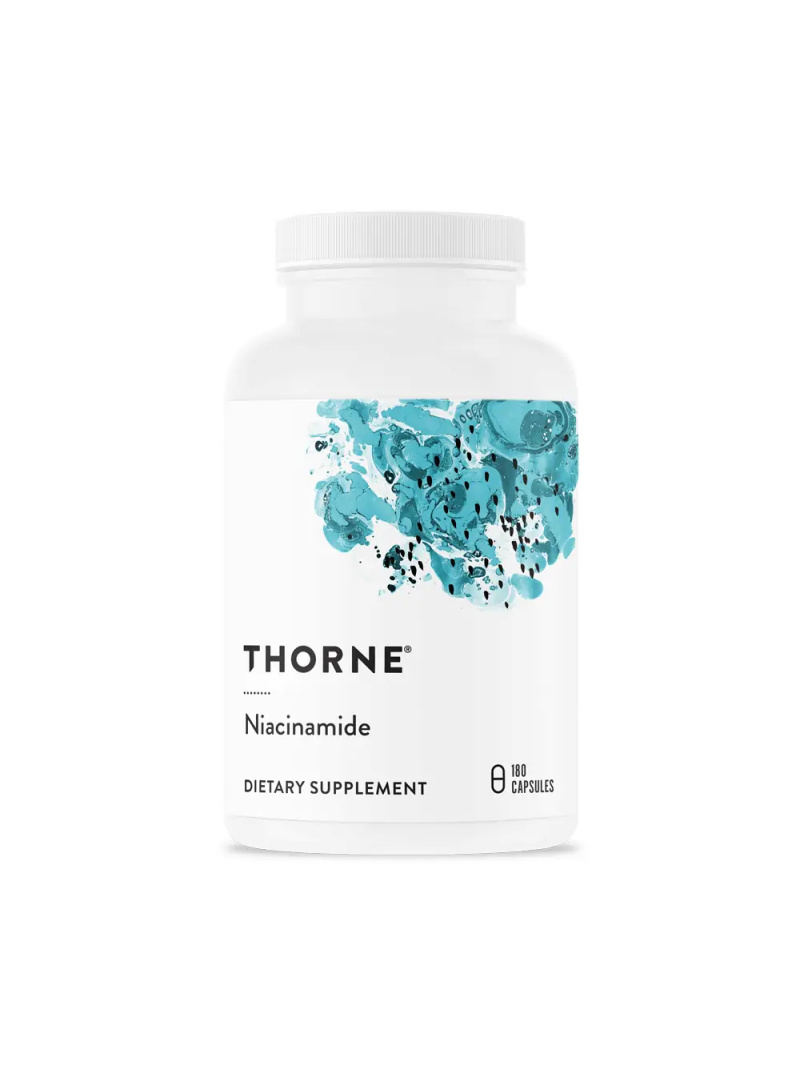 THORNE RESEARCH Niacínamid (vitamín B3, niacínamid) 180 vegetariánskych kapsúl