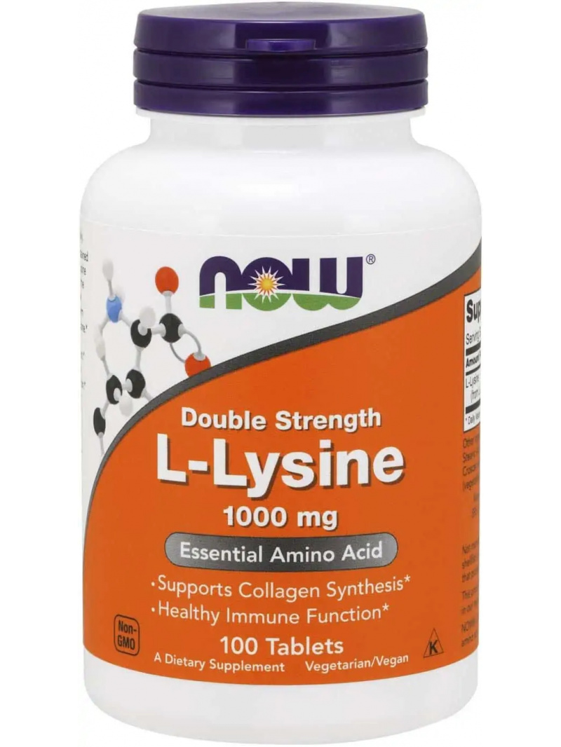 NOW FOODS L-Lysine (Lysine) 1000 mg – 100 vegánskych tabliet