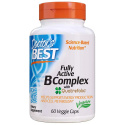 Lekársky najlepší plne aktívny B-komplex s Quatrefolic (komplex vitamínu B) 60 vegetariánskych kapsúl