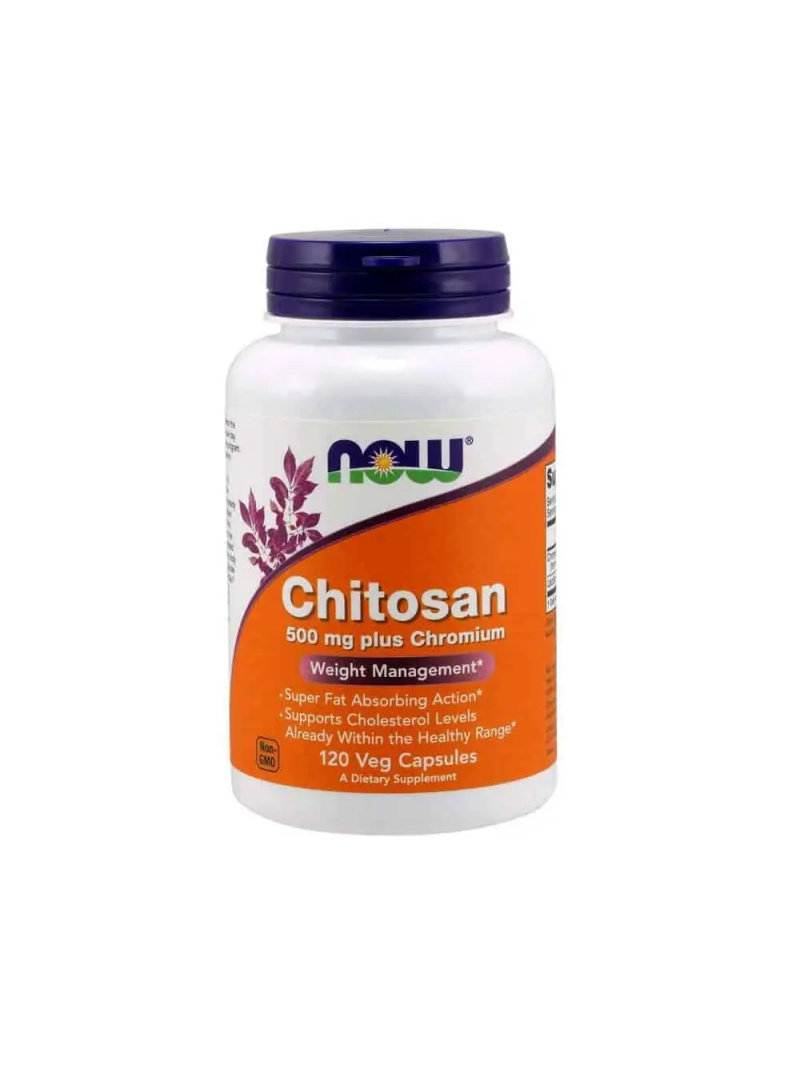 NOW FOODS Chitosan Plus Chróm (chróm, redukcia hmotnosti) 500 mg - 120 vegetariánskych kapsúl