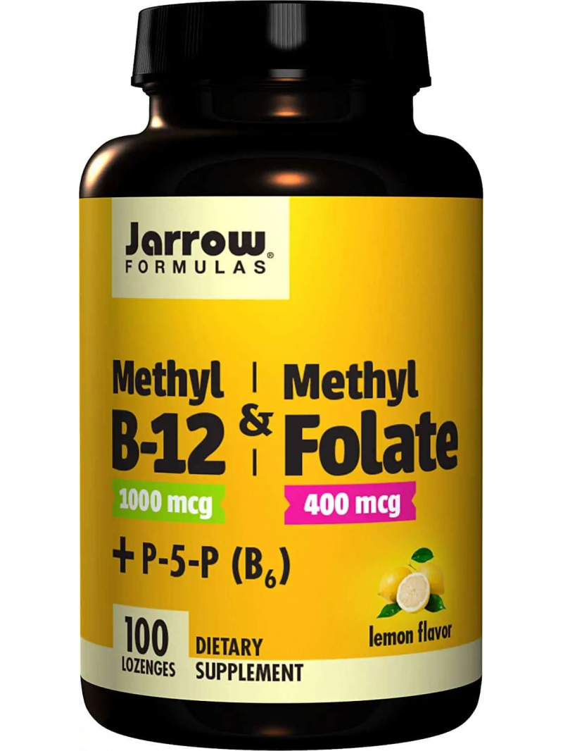 JARROW FORMULAS Metyl B12 / Metyl Folát (Metyl B12, Metyl Folát) 100 pastiliek