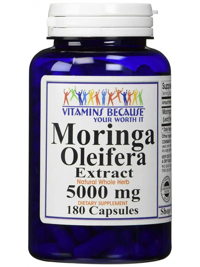 VITAMÍN PRETO, že extrakt z Moringy Oleifera 5000 mg (extrakt z listov Moringy) 180 vegánskych kapsúl