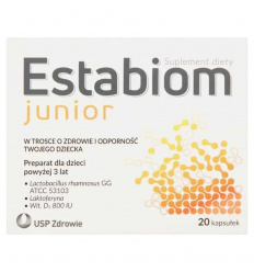 ESTABIOM Junior (Probiotikum pre deti, Podpora vrodenej imunity) 20 kapsúl
