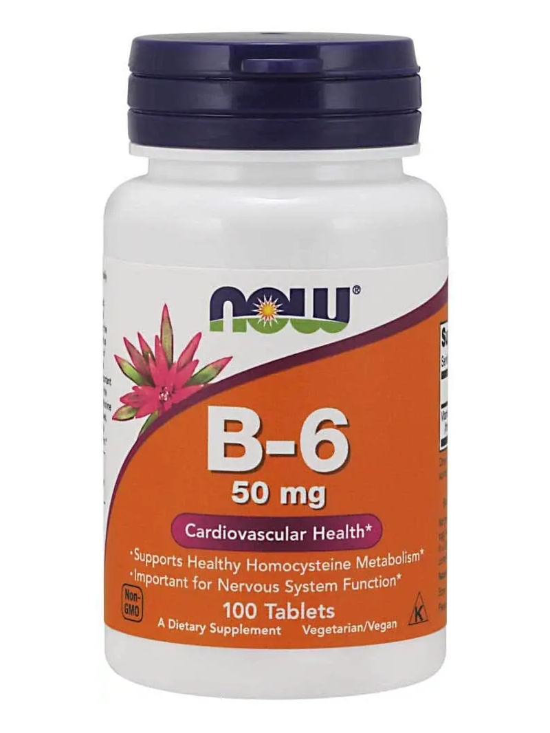 NOW FOODS Vitamín B6 50 mg 100 tabliet