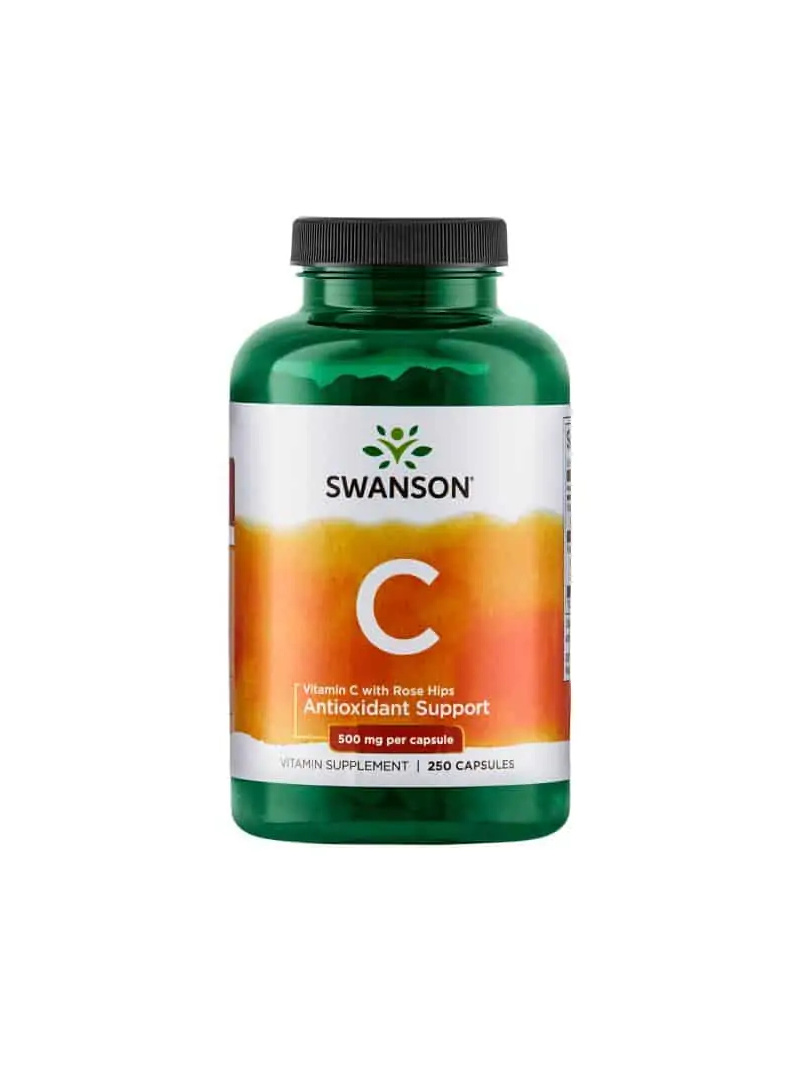 SWANSON Vitamín C s extraktom zo šípok 500 mg 250 kapsúl